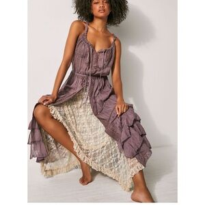 Free People Dolly Bodysuit Dress - Silverberry Size M